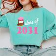 Kids Class Of 2031 Back To School Graduation T-Shirt Comfort Colors Sweatshirt Chalky Mint