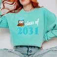 Kids Class Of 2031 Graduation Year T-Shirt Back To School Comfort Colors Sweatshirt Chalky Mint