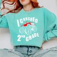 Kids I Crushed 2nd Grade Monster Truck School Graduation Comfort Colors Sweatshirt Chalky Mint