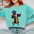 Kids HBCU Boys Grad Dabbing Graduation Comfort Colors Sweatshirt Chalky Mint