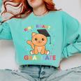 Kids Kindergarten Graduate Cat Graduation Comfort Colors Sweatshirt Chalky Mint