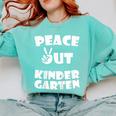Kids Peace Out Kindergarten For Graduation Comfort Colors Sweatshirt Chalky Mint