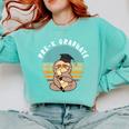 Kids Pre-K Graduate Sloth Cap And Gown Cute Preschool Graduation Comfort Colors Sweatshirt Chalky Mint