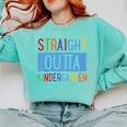 Kids STRAIGHT OUTTA KINDERGARTEN T-SHIRT FUNNY GRADUATION GIFT Comfort Colors Sweatshirt Chalky Mint