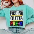 Kids Straight Outta Pre-K Graduation Comfort Colors Sweatshirt Chalky Mint
