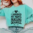 Kids I Survived My Mom's Nursing Degree Nursing School Graduation Comfort Colors Sweatshirt Chalky Mint
