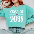 Kindergarten Class Of 2038 First Day School Graduation Girls Comfort Colors Sweatshirt Chalky Mint