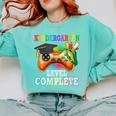 Kindergarten Level Complete Last Day Of School Graduation Comfort Colors Sweatshirt Chalky Mint
