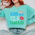 Kiss Me I'm A Grad 2018 Senior Graduation Comfort Colors Sweatshirt Chalky Mint