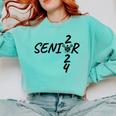 Lacrosse Senior 2024 Sticks And Ball Graduation Comfort Colors Sweatshirt Chalky Mint