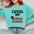 Level Up Middle School 5th Grade Graduation Comfort Colors Sweatshirt Chalky Mint