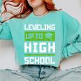 Leveling Up To High School Tee Shirt Gaming Graduation Comfort Colors Sweatshirt Chalky Mint