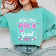 Little Miss Pre-K Grad 2025 Coquette Preschool Graduation Comfort Colors Sweatshirt Chalky Mint