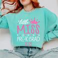 Little Miss Pre-K Grad Preschool Prek Graduation 2025 Comfort Colors Sweatshirt Chalky Mint