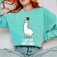 LLama Graduation I Got My Dipllama Cute Llama Comfort Colors Sweatshirt Chalky Mint
