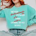 Man Criminal Justice Degree Graduation Or Career Comfort Colors Sweatshirt Chalky Mint