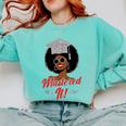 Master Degree Graduation Gifts Black Girl Comfort Colors Sweatshirt Chalky Mint