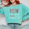 Master Social Worker MSW Graduation Social Work Student Comfort Colors Sweatshirt Chalky Mint