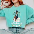 Mastered It Black Girl Masters Degree Graduation Black Queen Comfort Colors Sweatshirt Chalky Mint
