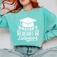 Master's Degree Survivor College Graduation Comfort Colors Sweatshirt Chalky Mint