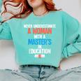 Masters In Education Degree Graduation Women MeD Comfort Colors Sweatshirt Chalky Mint