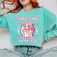 Middle School Level Complete Gaming Graduation Anime Girl Comfort Colors Sweatshirt Chalky Mint