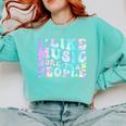 I Like Music More Than People Introvert Musician Retro Comfort Colors Sweatshirt Chalky Mint