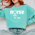 New Nurse Est 2018 Nursing School Graduation Comfort Colors Sweatshirt Chalky Mint
