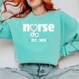 New Nurse Est 2019 Nursing School Graduation Comfort Colors Sweatshirt Chalky Mint