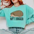 Not A Hugger Hedgehog Introvert Sarcasm Antisocial Comfort Colors Sweatshirt Chalky Mint