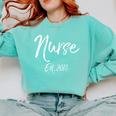 Nurse Est 2018 Shirt Cute Nursing School Graduation Comfort Colors Sweatshirt Chalky Mint
