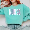 Nurse Glitch Aesthetic Graduation Nurse Glitch Graphic Art Comfort Colors Sweatshirt Chalky Mint