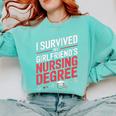 Nurse Graduation I Survived My Girlfriends Nursing Degree Comfort Colors Sweatshirt Chalky Mint