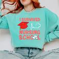 Nurse Survived Nursing School Graduation Comfort Colors Sweatshirt Chalky Mint
