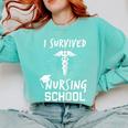 Nursing School Graduation Shirt I Survived RN Gift Comfort Colors Sweatshirt Chalky Mint