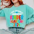 I Officially Graduated Kindergarten Graduation 2024 Comfort Colors Sweatshirt Chalky Mint