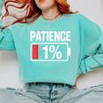 Patience 1 Battery Low Mood Tired Introvert Humor Comfort Colors Sweatshirt Chalky Mint Patience 1 Battery Low Mood Tired Introvert Humor Comfort Colors Sweatshirt Chalky Mint