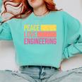 Peace Love Engineering Engineer School Graduation Retro Comfort Colors Sweatshirt Chalky Mint