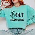 Peace Out Second Grade Last Day Of School Graduation Kids Comfort Colors Sweatshirt Chalky Mint