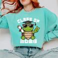 Peace Sign Hand Turtle Class Of 2026 Graduation Comfort Colors Sweatshirt Chalky Mint