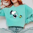 Peanuts Graduation Squad Snoopy Woodstock Raglan Baseball Tee Comfort Colors Sweatshirt Chalky Mint