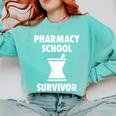 Pharmacy School Survivor PharmD Graduation T-Shirt Comfort Colors Sweatshirt Chalky Mint