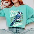 Please Chew Quieter Introvert Christmas Bird Watcher Comfort Colors Sweatshirt Chalky Mint Please Chew Quieter Introvert Christmas Bird Watcher Comfort Colors Sweatshirt Chalky Mint