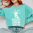 Please Chew Quieter Introvert Quietness Silence Lover Comfort Colors Sweatshirt Chalky Mint