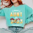 Proud Aunt Of A Class Of 2023 Graduate Graduation Women Comfort Colors Sweatshirt Chalky Mint