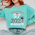 Proud Mom Of A 2021 Graduate Leopard Print Graduation Mama Comfort Colors Sweatshirt Chalky Mint