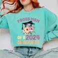 Proud Mom Of a 2024 Graduate Floral Flower Family Graduation Comfort Colors Sweatshirt Chalky Mint