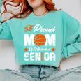 Proud Mom Of a Basketball Senior Class Of 2026 Graduation Comfort Colors Sweatshirt Chalky Mint