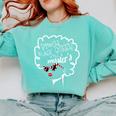 Proud Queen Masters Degree Graduation Women MSW Comfort Colors Sweatshirt Chalky Mint