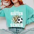 Proud Sister Of A 2026 Senior Soccer Graduation Leopard Comfort Colors Sweatshirt Chalky Mint